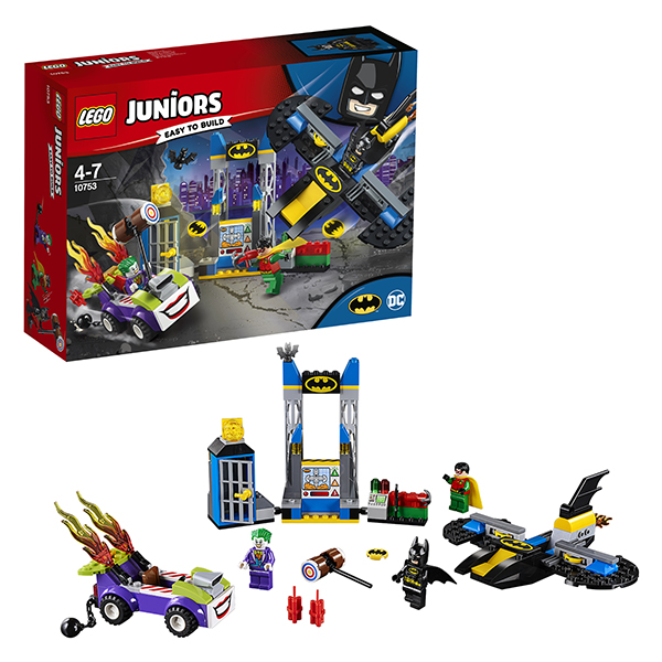 LEGO Juniors 10753 Конструктор ЛЕГО Джуниорс Нападение Джокера на Бэтпещеру