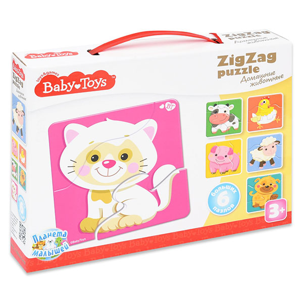 BABY TOYS TD02500 Пазлы макси ЗИГЗАГ Домашние животные, (18 эл.) baby toys макси пазлы baby toys зигзаг домашние животные 18 элементов